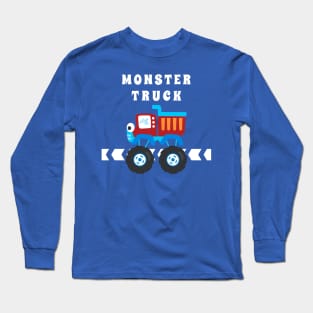 illustration of monster truck with cartoon style. Long Sleeve T-Shirt